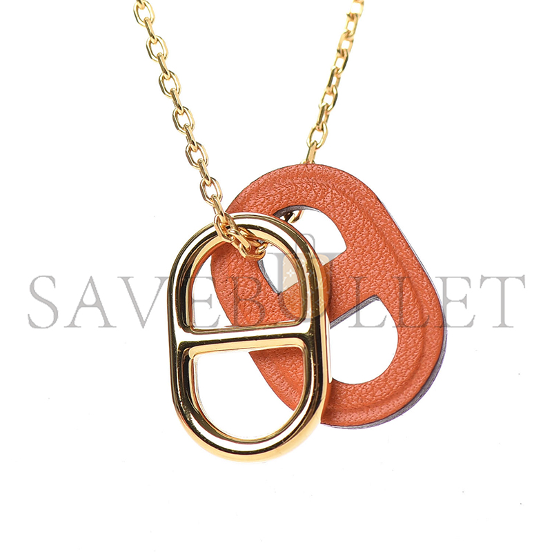 HERMÈS SWIFT O'MAILLON PENDANT NECKLACE ORANGE 